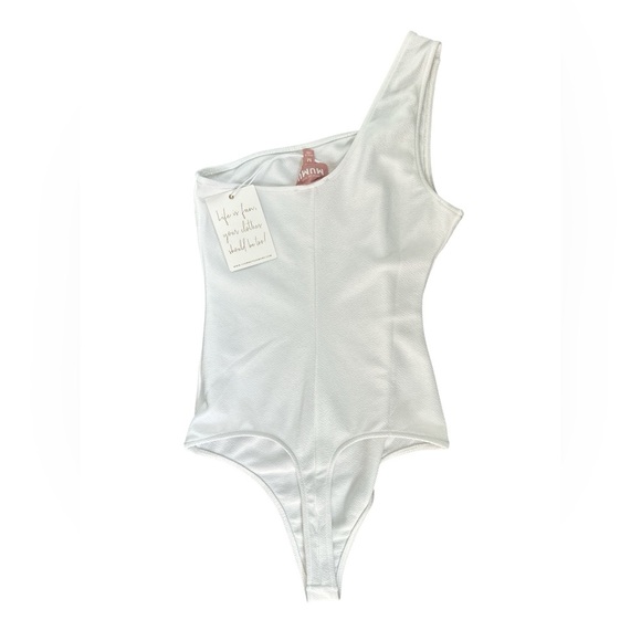 Show Me Your Mumu Uno Bodysuit Bone One Shoulder Size M - Picture 3 of 3